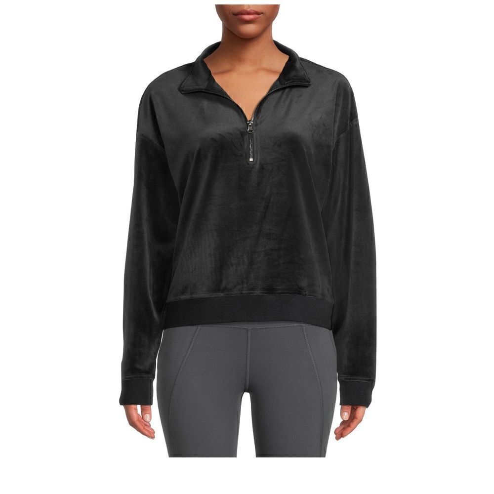 Women's Medium Velour Black Pull Over